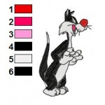 Looney Tunes Sylvester 05 Embroidery Design